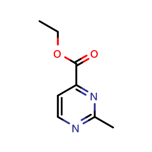 Chemical structure of ethyl 2-methylpyrimidine-4-carboxylate , CAS 76240-14-7, AChemBlock S74189