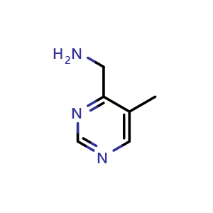 Chemical structure of (5-methylpyrimidin-4-yl)methanamine , CAS 75985-23-8, AChemBlock S74202