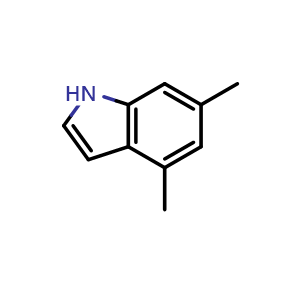 Chemical structure of 4,6-dimethyl-1H-indole , CAS 75948-77-5, AChemBlock S74203