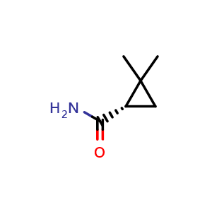 Chemical structure of (1S)-2,2-dimethylcyclopropane-1-carboxamide , CAS 75885-58-4, AChemBlock S74206