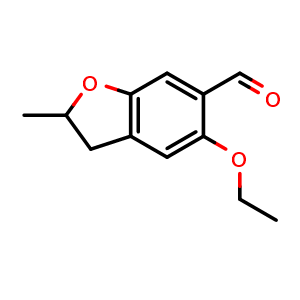 Chemical structure of 5-ethoxy-2-methyl-2,3-dihydro-1-benzofuran-6-carbaldehyde , CAS 757220-25-0, AChemBlock S74210