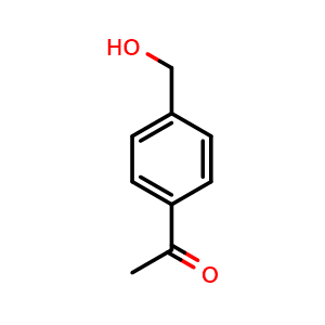 Chemical structure of 1-[4-(hydroxymethyl)phenyl]ethan-1-one , CAS 75633-63-5, AChemBlock S74217