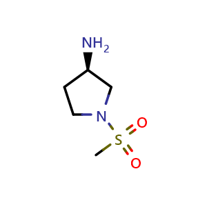 Chemical structure of (3R)-1-methanesulfonylpyrrolidin-3-amine , CAS 753448-51-0, AChemBlock S74228
