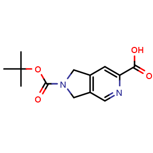 Chemical structure of 2-tert-butoxycarbonyl-1,3-dihydropyrrolo[3,4-c]pyridine-6-carboxylic acid , CAS 752202-61-2, AChemBlock S74234