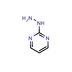 Chemical structure of 2-hydrazinylpyrimidine , CAS 7504-94-1, AChemBlock S74240