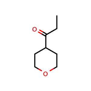 Chemical structure of 1-(oxan-4-yl)propan-1-one , CAS 7464-18-8, AChemBlock S74262