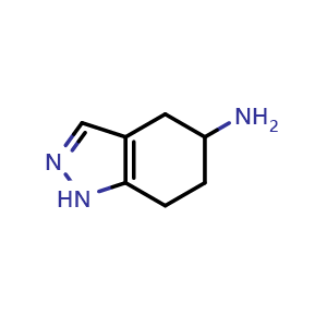 Chemical structure of 4,5,6,7-tetrahydro-1H-indazol-5-amine , CAS 74197-15-2, AChemBlock S74278