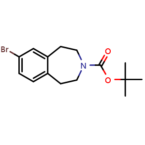 Chemical structure of tert-butyl 7-bromo-1,2,4,5-tetrahydro-3-benzazepine-3-carboxylate , CAS 740842-88-0, AChemBlock S74283