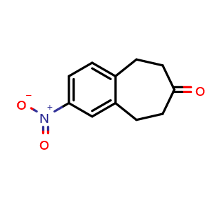 Chemical structure of 2-nitro-6,7,8,9-tetrahydro-5H-benzo[7]annulen-7-one , CAS 740842-50-6, AChemBlock S74285
