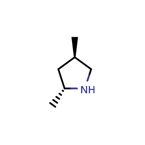 Chemical structure of trans-2,4-dimethylpyrrolidine , CAS 73604-50-9, AChemBlock S74302