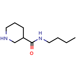 Chemical structure of N-butylpiperidine-3-carboxamide , CAS 73415-66-4, AChemBlock S74305