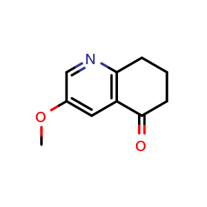 Chemical structure of 3-methoxy-5,6,7,8-tetrahydroquinolin-5-one , CAS 73387-83-4, AChemBlock S74306