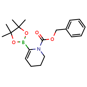 Chemical structure of benzyl 6-(4,4,5,5-tetramethyl-1,3,2-dioxaborolan-2-yl)-1,2,3,4-tetrahydropyridine-1-carboxylate , CAS 731852-88-3, AChemBlock S74322