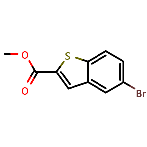 Chemical structure of methyl 5-bromo-1-benzothiophene-2-carboxylate , CAS 7312-11-0, AChemBlock S74326