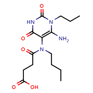 3-[(6-amino-2,4-dioxo-1-propyl-1,2,3,4-tetrahydropyrimidin-5-yl)(butyl)carbamoyl]propanoic acid