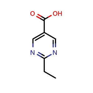 Chemical structure of 2-ethylpyrimidine-5-carboxylic acid , CAS 72790-16-0, AChemBlock S74356