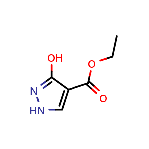 Chemical structure of ethyl 3-hydroxy-1H-pyrazole-4-carboxylate , CAS 7251-53-8, AChemBlock S74369