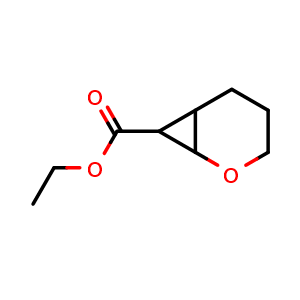 Chemical structure of ethyl 2-oxabicyclo[4.1.0]heptane-7-carboxylate , CAS 72229-08-4, AChemBlock S74386