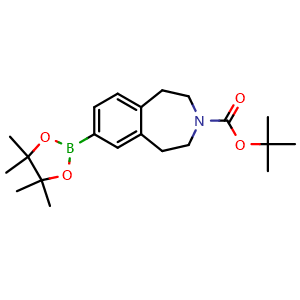Chemical structure of tert-butyl 7-(4,4,5,5-tetramethyl-1,3,2-dioxaborolan-2-yl)-1,2,4,5-tetrahydro-3-benzazepine-3-carboxylate , CAS 720692-76-2, AChemBlock S74389