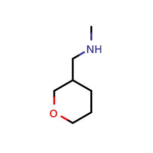 Chemical structure of methyl(oxan-3-ylmethyl)amine , CAS 7179-97-7, AChemBlock S74397
