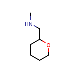 Chemical structure of methyl[(oxan-2-yl)methyl]amine , CAS 7179-96-6, AChemBlock S74398