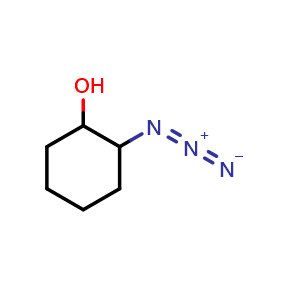 Chemical structure of 2-azidocyclohexan-1-ol , CAS 71559-13-2, AChemBlock S74407