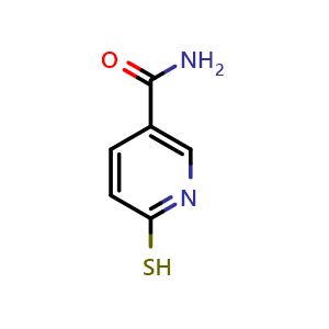 Chemical structure of 6-MERCAPTONICOTINAmide , CAS 7151-89-5, AChemBlock S74409