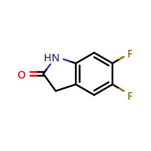 Chemical structure of 5,6-difluoro-2,3-dihydro-1H-indol-2-one , CAS 71294-07-0, AChemBlock S74418