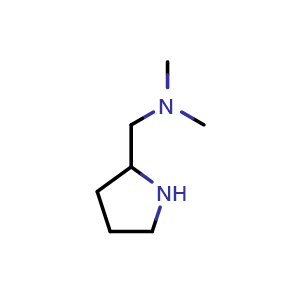 Chemical structure of dimethyl[(pyrrolidin-2-yl)methyl]amine , CAS 70754-93-7, AChemBlock S74434