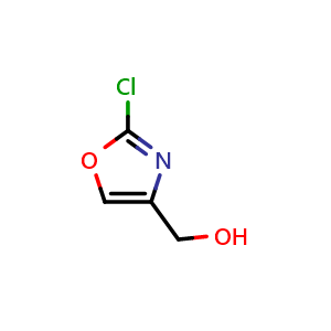 Chemical structure of (2-chloro-1,3-oxazol-4-yl)methanol , CAS 706789-06-2, AChemBlock S74438