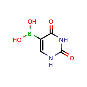 Chemical structure of (2,4-dioxo-1,2,3,4-tetrahydropyrimidin-5-yl)boronic acid , CAS 70523-22-7, AChemBlock S74444