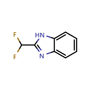 Chemical structure of 2-(difluoromethyl)-1H-1,3-benzodiazole , CAS 705-09-9, AChemBlock S74445
