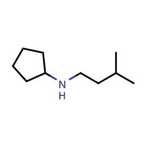 Chemical structure of N-(3-methylbutyl)cyclopentanamine , CAS 70392-00-6, AChemBlock S74448
