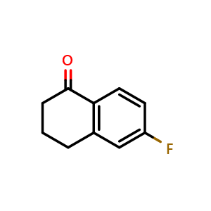 Chemical structure of 6-fluoro-1,2,3,4-tetrahydronaphthalen-1-one , CAS 703-67-3, AChemBlock S74450
