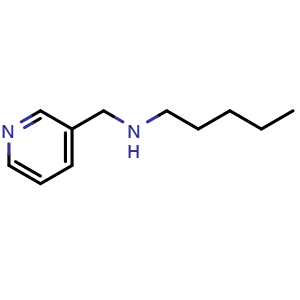 Chemical structure of pentyl[(pyridin-3-yl)methyl]amine , CAS 70065-80-4, AChemBlock S74459