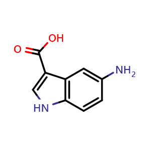 Chemical structure of 5-amino-1H-indole-3-carboxylic acid , CAS 6960-44-7, AChemBlock S74481