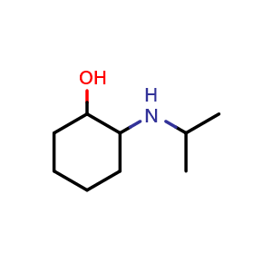 Chemical structure of 2-[(propan-2-yl)amino]cyclohexan-1-ol , CAS 69592-28-5, AChemBlock S74483