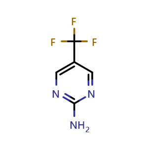 Chemical structure of 5-(trifluoromethyl)pyrimidin-2-amine , CAS 69034-08-8, AChemBlock S74513
