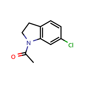 Chemical structure of 1-(6-chloro-2,3-dihydro-1H-indol-1-yl)ethan-1-one , CAS 68748-67-4, AChemBlock S74522