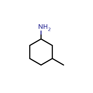 Chemical structure of 3-methylcyclohexan-1-amine , CAS 6850-35-7, AChemBlock S74528