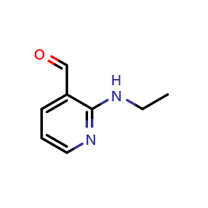 Chemical structure of 2-(ethylamino)pyridine-3-carbaldehyde , CAS 67295-22-1, AChemBlock S74579