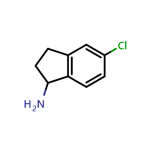 Chemical structure of 5-Chloro-2,3-dihydro-1H-inden-1-amine , CAS 67120-39-2, AChemBlock S74590