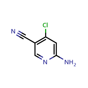 Chemical structure of 6-amino-4-chloropyridine-3-carbonitrile , CAS 670253-38-0, AChemBlock S74592