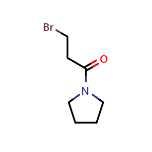 Chemical structure of 3-bromo-1-(pyrrolidin-1-yl)propan-1-one , CAS 66932-80-7, AChemBlock S74594