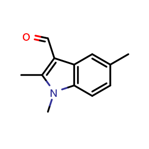 Chemical structure of 1,2,5-trimethyl-1H-indole-3-carbaldehyde , CAS 66727-62-6, AChemBlock S74598