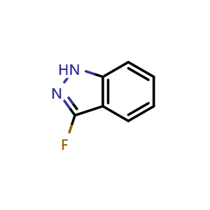 Chemical structure of 3-fluoro-1H-indazole , CAS 66607-26-9, AChemBlock S74603