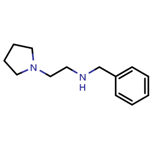 Chemical structure of benzyl[2-(pyrrolidin-1-yl)ethyl]amine , CAS 65875-38-9, AChemBlock S74635