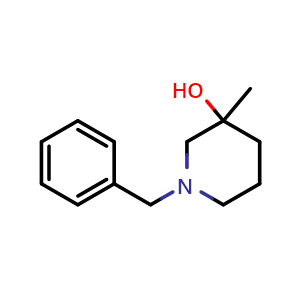 Chemical structure of 1-benzyl-3-methylpiperidin-3-ol , CAS 6560-72-1, AChemBlock S74642