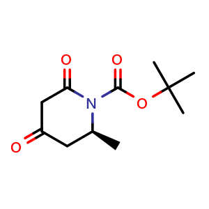 Chemical structure of tert-butyl (2S)-2-methyl-4,6-dioxo-piperidine-1-carboxylate , CAS 653589-14-1, AChemBlock S74658