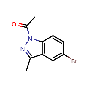 Chemical structure of 1-(5-bromo-3-methyl-1H-indazol-1-yl)ethan-1-one , CAS 651780-46-0, AChemBlock S74662